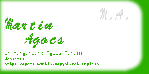 martin agocs business card